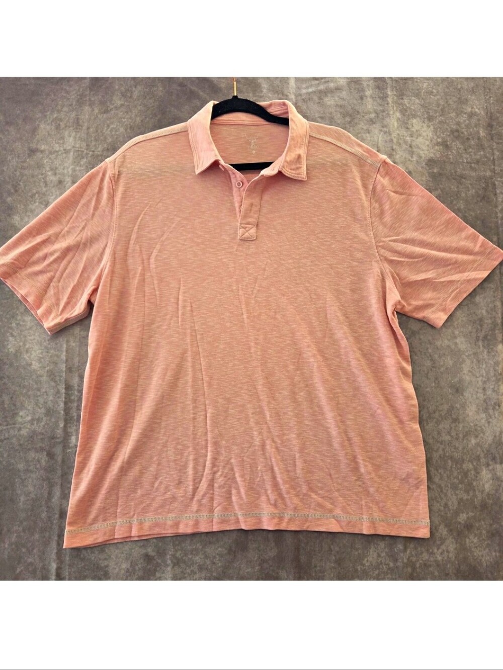 Nicoby Premium Menswear Island Breeze Slub Polo Shirt Men XL Pink Peach Modal